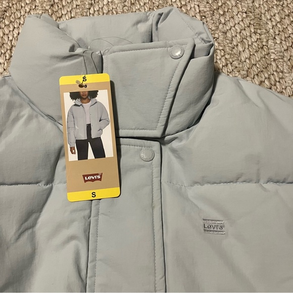 Levi's Womens Cropped Puffer Jacket - Air Blue - size small - Picture 7 of 13